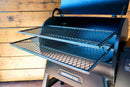 Two stainless steel Pimp My Grill® Gen2 Slide-Out Rack System - 2 Racks installed inside a Traeger Ironwood 885 for grill expansion.