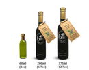 Three bottles of Georgetown Olive Oil Co. Tuscan Herb Infused | High Polyphenols Extra Virgin Olive Oil, in 60ml, 200ml, and 375ml sizes—each labeled with gold tags—are displayed on a white background. These bottles contain cold pressed, high polyphenol extra virgin olive oil. Bottle sizes and their ounce equivalents are listed below each bottle.