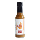 A 5 fl oz (148 mL) bottle of Culture Hot Sauce Umami Bomb from Culture Hot Sauce, featuring an orange handprint design on a white background. This umami hot sauce is crafted with natural umami ingredients for a bold flavor inspired by Japanese and Italian sauce traditions.