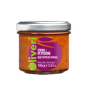 A glass jar of Taycte Red Pepper Spread (Crema di Peperoni), 100g (3.53oz), with a vibrant orange spread visible inside and a silver lid.