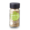 A small glass jar with a black lid, labeled Taycte Dried Porcini Mushroom Powder (Funghi Porcini Secchi in Polvere) in Italian and English, contains 35g of fine porcini mushroom powder made from Boletus edulis. Made in Italy, this premium Taycte product delivers authentic flavor and aroma to your culinary creations.