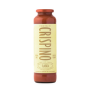 A tall glass bottle of Taycte Famiglia Crispino Classic Pasta Sauce Starter — Traditional Italian Base, with a red cap and a cream-colored label featuring bold yellow text.