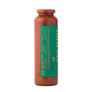 A tall glass jar of Taycte Famiglia Crispino Basil Tomato Sauce Starter by Taycte is filled with rich Italian tomato sauce. The jar features a green label displaying text and nutritional information, has a gold lid, and is photographed against a white background.