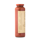 A tall glass jar filled with vibrant red Taycte Famiglia Crispino Rustic Pasta Sauce Starter — a slow-cook Italian base. The jar has a metal lid and a beige label with nutritional information and text wrapped around the side, highlighting this authentic Taycte sauce made with no salt tomato base for pure, natural flavor.