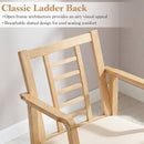 The DirectDeals Wooden Rocking Chair with Upholstered Seat and Ladder Back is shown in a bright room, featuring an open frame and slatted design for airy, cool seating comfort.