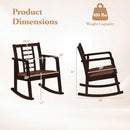 The DirectDeals Wooden Rocking Chair with Upholstered Seat and Ladder Back measures 31″H x 28″D x 18.5″W, with a 24″ arm height, 17″ seat height, and 20″ seat depth. Supports up to 400 lbs.