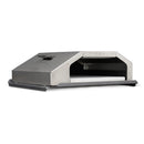 The Yoder Smokers Stainless Steel Wood-Fired Oven YS480S/640S features an angular, front-opening design with a top black handle—an ideal pellet grill accessory by Yoder Smokers, shown on a flat surface against a white background.