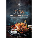 The cover of The Wood Pellet Smoker and Grill Cookbook: The Best BBQ Recipes - Paperback, featuring a rack of grilled ribs with dipping sauce, highlights flavorful BBQ recipes.