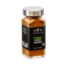 A 1.6 oz (45g) glass jar of The Spice Lab Organic Ground Vietnamese Saigon Cinnamon, made from high-oil Vietnamese Saigon cinnamon, featuring a silver lid and black label.