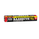 A 250 sq. ft. box of H‑E‑B Texas Tough Extra Heavy Duty BBQ Aluminum Foil by HEB features professional strength and bold black, red, and yellow packaging for a standout look.