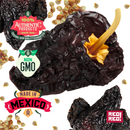 Rico Rico Ancho Dried Chiles – Sweet & Smoky Mexican Peppers (Mild Heat) are shown whole with seeds, featuring labels such as “100% Authentic Products,” “Non-GMO,” “Made in Mexico,” and the vibrant red Rico Rico logo, all set against a white background. These mild ancho chiles from Rico Rico bring genuine Mexican flavor to your favorite recipes.