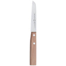 The Messermeister Produce Knife Wood Handle - 4" features a straight stainless steel blade and a light brown wood handle with two metal rivets—an essential Messermeister tool for your kitchen collection.