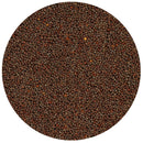 A close-up, top view of many small, round The Spice Lab Brown Mustard Seeds Whole, densely arranged in a circular pattern on a white background—perfect for homemade mustard recipes or pickling.