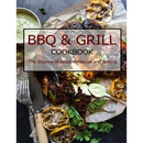 Cover of BBQ & Grill Cookbook: The Science of Great Barbecue and Grilling - Paperback by Books by splitShops, featuring grilled meat, charred lemon slices, fresh herbs, a fork and knife, and green dipping sauce on parchment paper. The imagery highlights both pellet grill innovation and traditional grilling techniques, with the title displayed prominently: BBQ & Grill Cookbook: The Science of Great Barbecue and Grilling.