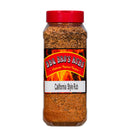 A clear plastic bottle with a red lid, labeled “BBQ Bros Rubs California Style BBQ Rub 1 lb” from the brand BBQ Bros Rubs, containing a brown spice blend ideal for grilling and smoking, is displayed on a white background.