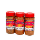 Discover the BBQ Bros Rubs Western Style BBQ Rub Gift Set (Large 3-Pack) by BBQ Bros Rubs—three plastic jars with red lids, each labeled for California, Texas, and Kansas City style rubs. This regional selection is the perfect gift for any grill enthusiast, delivering authentic Western-style flavors straight to your kitchen.