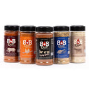 BBQue Texas Rubs 5 Pack with handcrafted seasoning blends for grilling and smoking