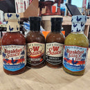 Bear and Burton 4-pack sauce bundle with customizable flavors including W Sauce, Fireshire and Breakfast sauces