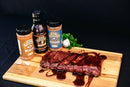 Big Poppas Grannys BBQ Sauce DDR BBQ Supply with ribs and seasonings