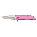 The Bison River 4 1/4″ Everyday Carry Knife by Bison River features a stainless steel blade and a pink handle, displayed against a plain white background—making it the perfect blend of style and functionality for everyday use.