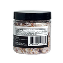 Clear plastic jar of B.T. Leigh’s Habanero & Orange Finishing Salt, showing the nutrition facts label and barcode on the back.