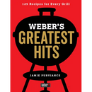 Cover of Weber’s Greatest Hits: 125 Classic Recipes for Every Grill - Paperback, featuring a silhouette of a kettle grill on a bright red background.