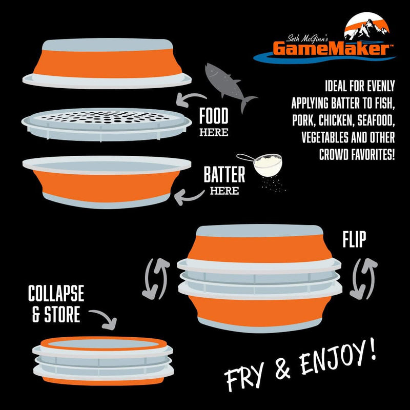CanCooker collapsible batter bowl for evenly breading chicken, fish, pork, and vegetables