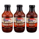 cheshire pork barbecue sauce 3 pack bourbon peach apple hickory honey bbq