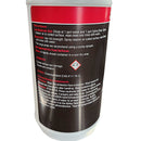 A close-up of the Cobra Clean Biodegradable Grease Cleaner label by Cobra Clean displays usage directions, eye damage warnings, listed ingredients, and storage guidelines on a bold black and red background.