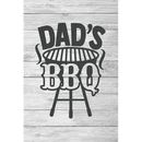 Capture your latest grilling experiments or jot down notes in your barbecue grilling log with the "Dad's Barbecue: Secret Recipes for Every Grill, Dad's Barbecue Hits to organize your own recipes" paperback by Books by splitShops, featuring bold black text reading DADS BBQ—with BBQ styled like a barbecue grill—set against a light wood plank background.