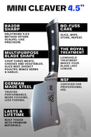 dalstrong 4.5 inch mini cleaver knife from the gladiator series with g10 handle