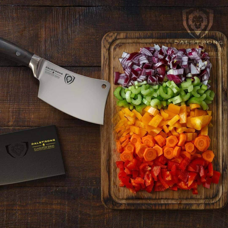 dalstrong 4.5 inch mini cleaver knife from the gladiator series with g10 handle