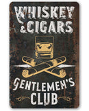 Whiskey and Cigar Bar Metal Sign
