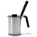 DDR BBQ Supply grilling sauce basting pot and brush set – stainless steel pot with silicone lid and angled bristle brush