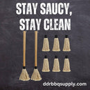 DDR BBQ Supply Basting BBQ Mop 2 pack with 6 replacement heads – cotton grilling mop for sauces and marinades