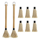 DDR BBQ Supply Basting BBQ Mop 2 pack with 6 replacement heads – cotton grilling mop for sauces and marinades