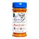 DDR BBQ Supply Pawpa Flavor All Flavor Bearly Hot seasoning rub in a clear plastic bottle with a blue cap.