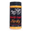 DDR BBQ Supply Pawpa Flavor Bearly Legal Jerky seasoning rub in a black bottle with a bear logo