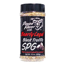 DDR BBQ Supply Pawpa Flavor Bearly Legal Black Truffle SPG seasoning bottle with a gourmet peppercorn and truffle blend.