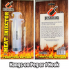 Front and back view of a 60ml Butcher BBQ Budget Meat Injector in retail packaging with instructions printed on the back.