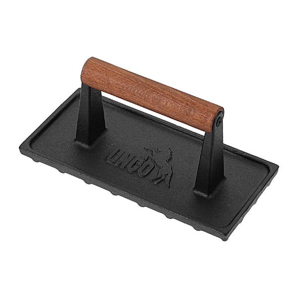 Bacon Master Cast Iron Grill Press - 8.5 Inch Round 3 Lb Burger & Bacon Smasher