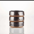 DDR BBQ Supply handmade ceramic shave bowl with a dark glazed finish for building lather with soap pucks