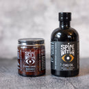DDR BBQ Supply Spice Witch chili oil and black garlic chili crisp bundle made with avocado oil in glass containers.
