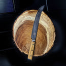 DDR BBQ Supply Spaceman Knives Interstellar butcher scimitar with Damascus steel blade and olive wood handle