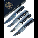 DDR BBQ Supply Spaceman Knives Interstellar Series steak knife set of four with Damascus blades and patterned handles