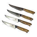 DDR BBQ Supply Spaceman Knives Interstellar Series steak knife set with Damascus blades and olive wood handles