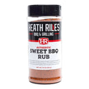 DDR BBQ Supply Heath Riles Sweet BBQ Rub in a 10 oz bottle with a red and white label for grilling and smoking.