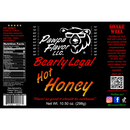 DDR BBQ Supply Pawpa Flavor Bearly Legal Hot Honey seasoning label with nutrition facts and product details.