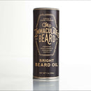 DDR BBQ Supply Immaculate Beard oil in a black cylindrical container with gold typography on a white background.