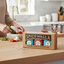 DDR BBQ Supply Spicewalla Kitchen Essentials 3-Pack featuring Sicilian sea salt, crushed red pepper, and black pepper in tins.